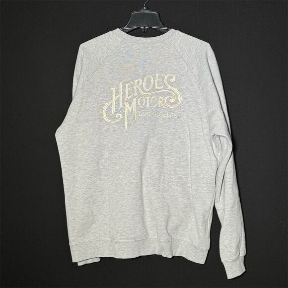 Heroes Motors Men's 2XL Embroidered Crewneck Sweatshirt Heather Grey Graphic - Picture 2 of 4